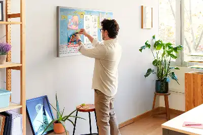 Printed Cork Board World Map with Flags