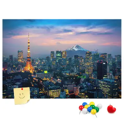 City at Night Cork Memo Board