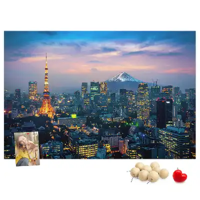 City at Night Cork Memo Board