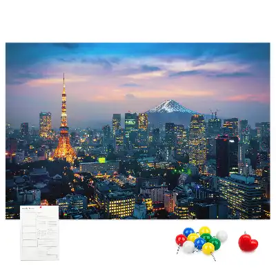 City at Night Cork Memo Board