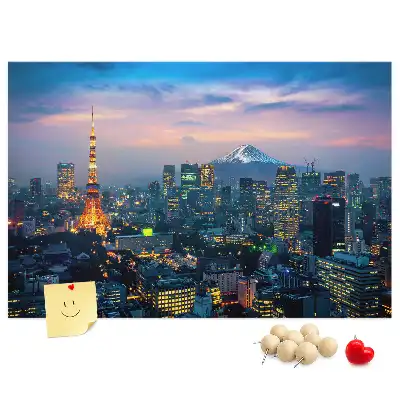 City at Night Cork Memo Board