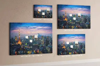 City at Night Cork Memo Board
