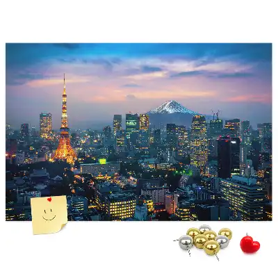 City at Night Cork Memo Board