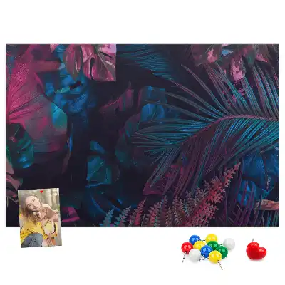 Printed Cork Board Exotic flowers