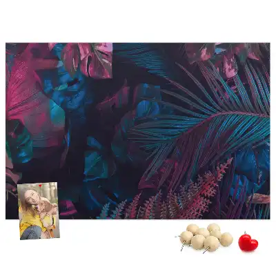 Printed Cork Board Exotic flowers
