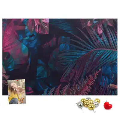 Printed Cork Board Exotic flowers