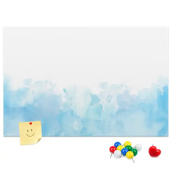 Cork memo board with painted splashes