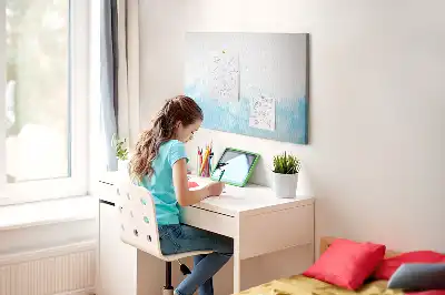 Cork memo board with painted splashes