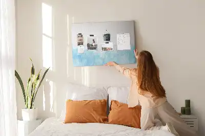 Cork memo board with painted splashes