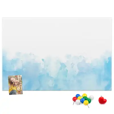Cork memo board with painted splashes