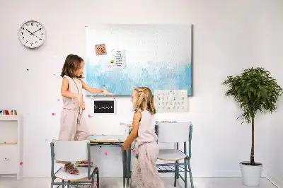 Cork memo board with painted splashes