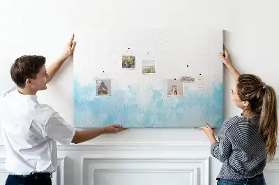 Cork memo board with painted splashes