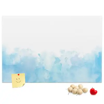 Cork memo board with painted splashes