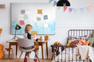 Cork memo board with painted splashes