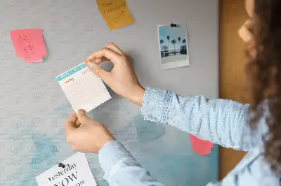 Cork memo board with painted splashes