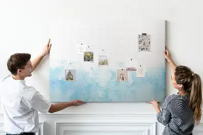 Cork memo board with painted splashes