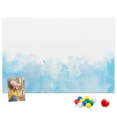 Cork memo board with painted splashes