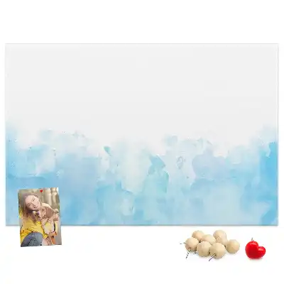 Cork memo board with painted splashes