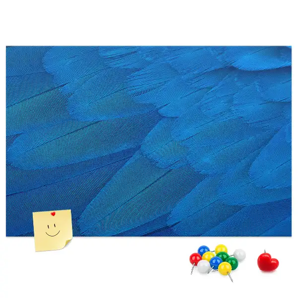 Printed Cork Memo Board with Bird Feather Design