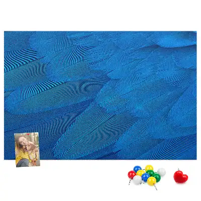 Printed Cork Memo Board with Bird Feather Design