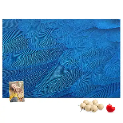 Printed Cork Memo Board with Bird Feather Design