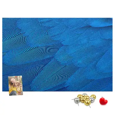 Printed Cork Memo Board with Bird Feather Design