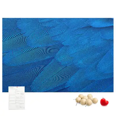 Printed Cork Memo Board with Bird Feather Design