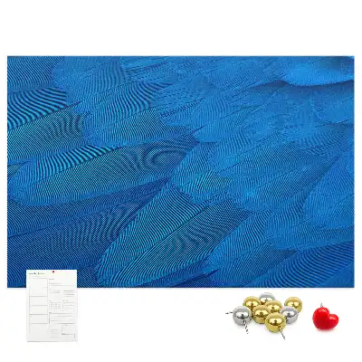 Printed Cork Memo Board with Bird Feather Design