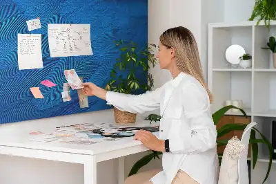 Printed Cork Memo Board with Bird Feather Design