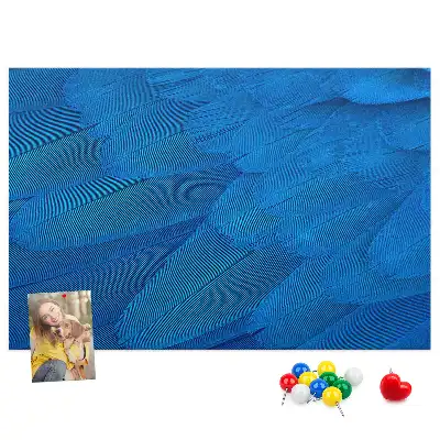 Printed Cork Memo Board with Bird Feather Design