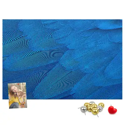 Printed Cork Memo Board with Bird Feather Design