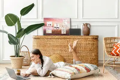 Printed Cork Memo Board Misty morning