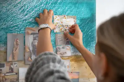 Printed Cork Board Sea beach people