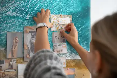 Printed Cork Board Sea beach people