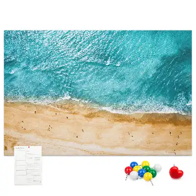 Printed Cork Board Sea beach people