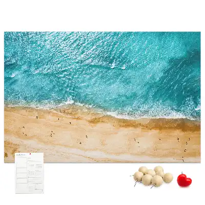 Printed Cork Board Sea beach people