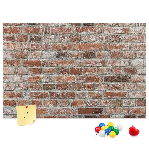 Brick Wall Printed Cork Memo Board