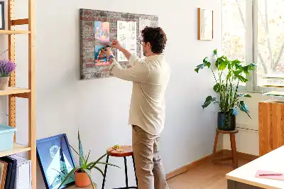 Brick Wall Printed Cork Memo Board