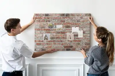 Brick Wall Printed Cork Memo Board