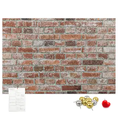 Brick Wall Printed Cork Memo Board