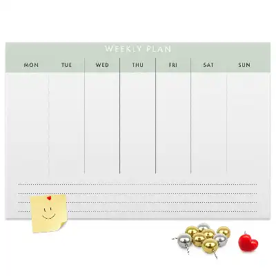 Cork memo board Weekly planner