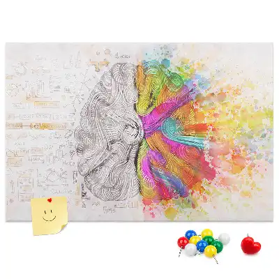 Printed Cork Memo Board Brain abstraction