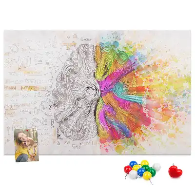Printed Cork Memo Board Brain abstraction