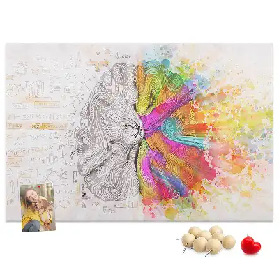 Brain Abstraction Printed Cork Memo Board