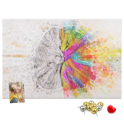 Printed Cork Memo Board Brain abstraction