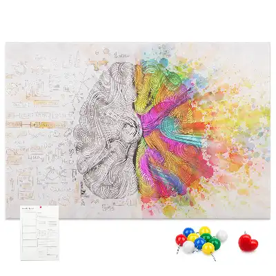 Printed Cork Memo Board Brain abstraction