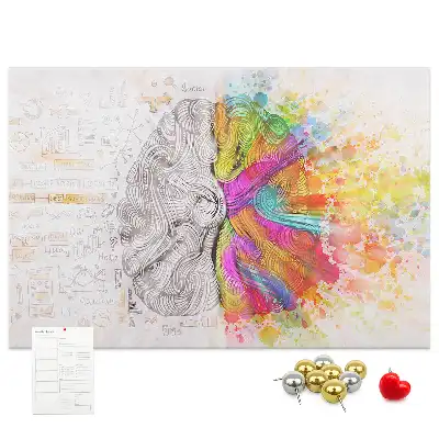 Brain Abstraction Printed Cork Memo Board