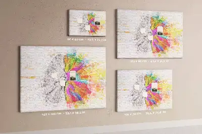 Printed Cork Memo Board Brain abstraction