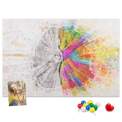 Printed Cork Memo Board Brain abstraction