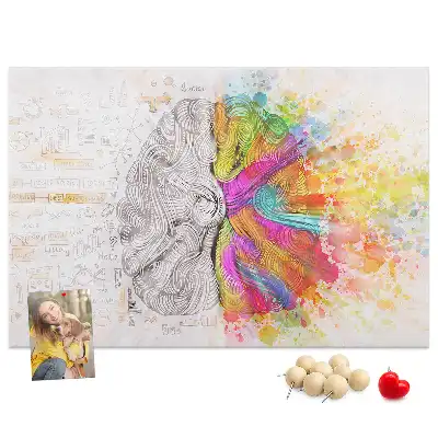 Printed Cork Memo Board Brain abstraction